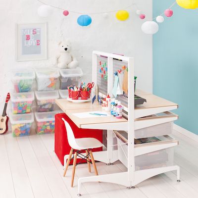 bureau enfant sur pied elfa